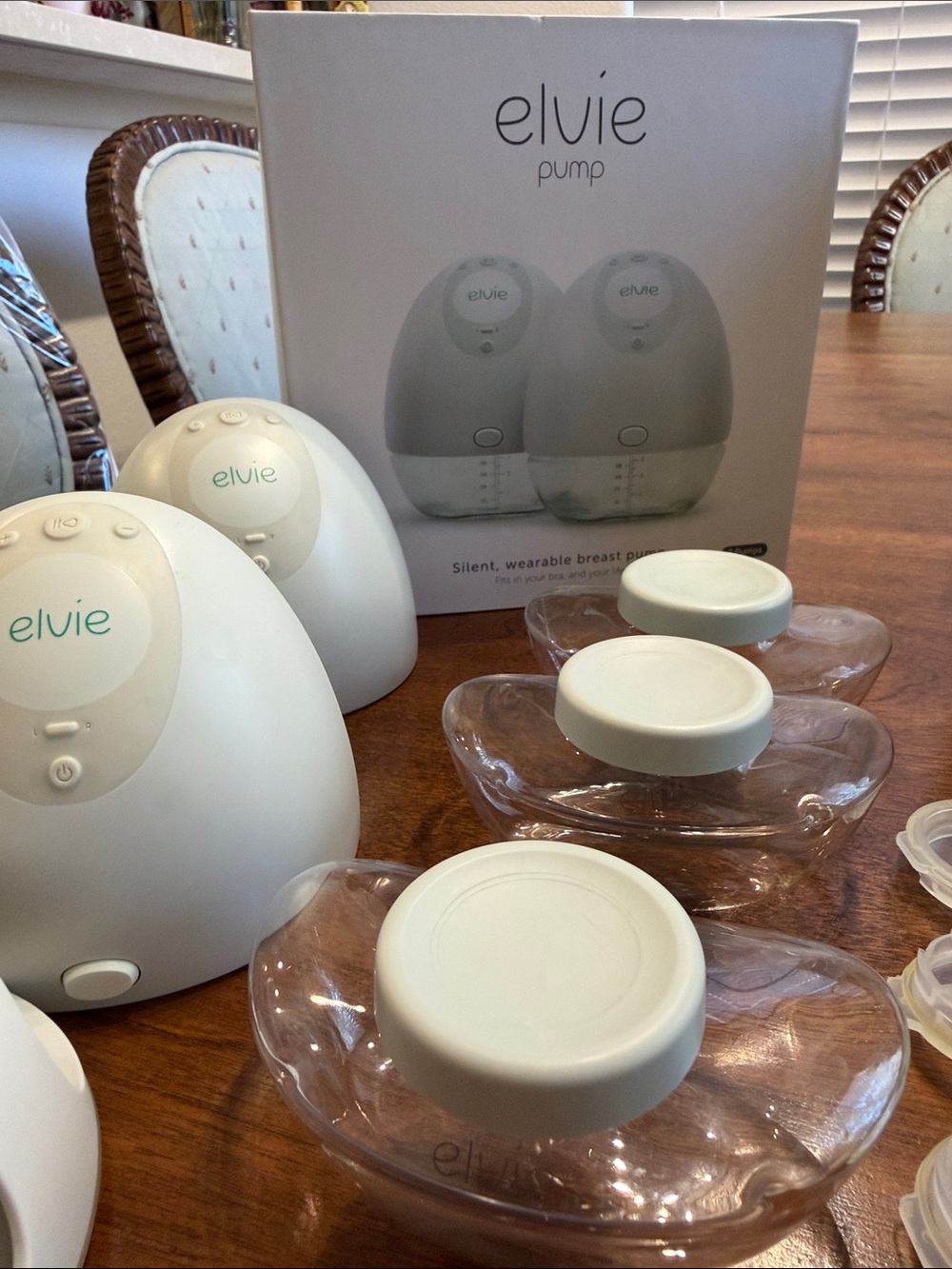 Elvie Double Electric Breast Pump Set in White